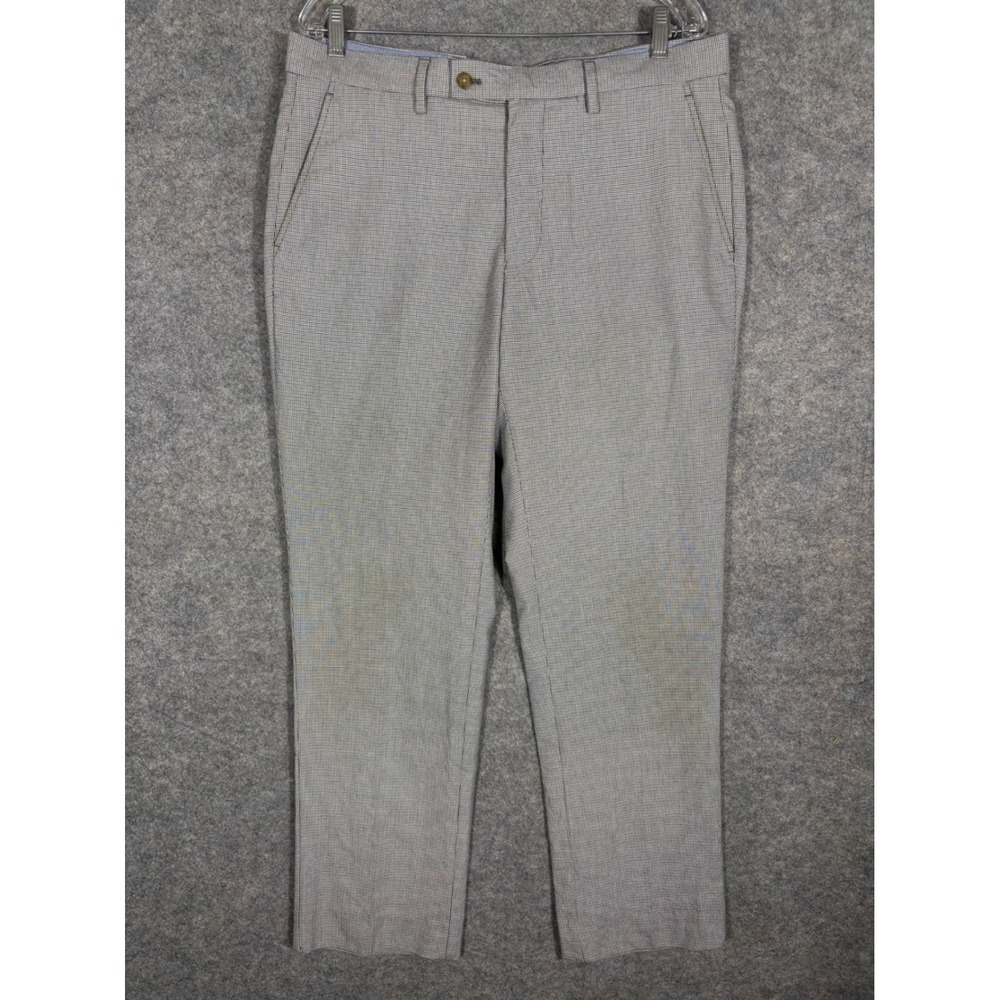 Nautica Men's Gray Houndstooth Dress Pants 36W 32L Polyester Viscose Blend